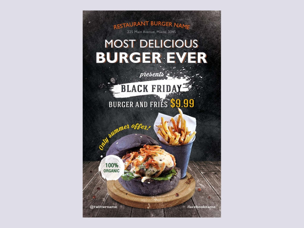 Free Burger Restaurant Flyer Template (PSD)